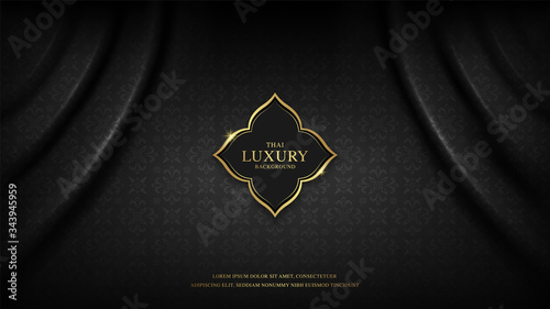 Thai art luxury banner, background pattern decoration for printing, flyers, poster, web, banner, brochure and card concept vector illustration