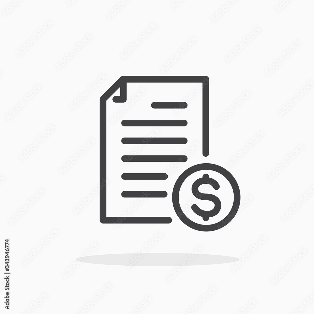 Invoice icon in line style. Editable stroke. Invoice icon in line style. Editable stroke.