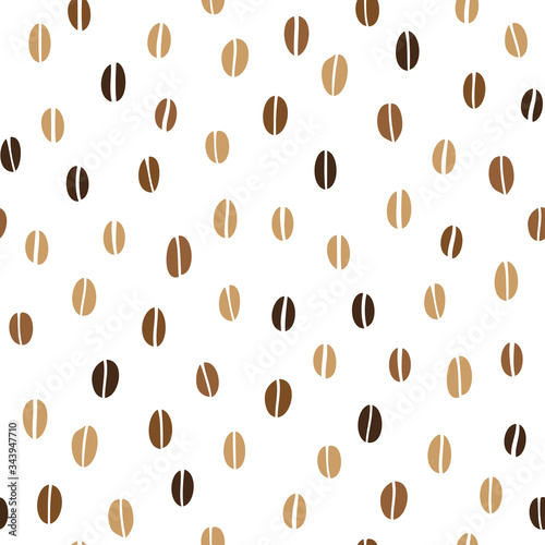 Seamless pattern with coffee beans isolated on white