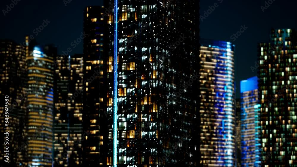 Skyscrapper in the business quarter in the night Skyscrapper in the business quarter in the night