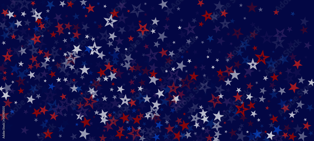 National American Stars Vector Background. USA 11th of November President's 4th of July Veteran's Memorial Labor Independence Day 