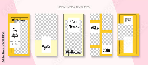 Social Stories Cool Vector Layout.