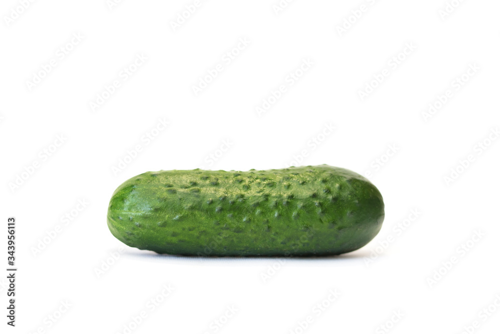 One fresh cucumber isolated on the white background. One fresh cucumber isolated on the white background.