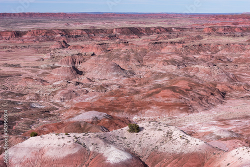 A Brilliant Colorful Painted Desert in Northern Arizona within Petrified National Park.