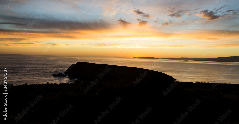 Sunset and Silhouettes over Bruny Island Tasmania Sunset and Silhouettes over Bruny Island Tasmania