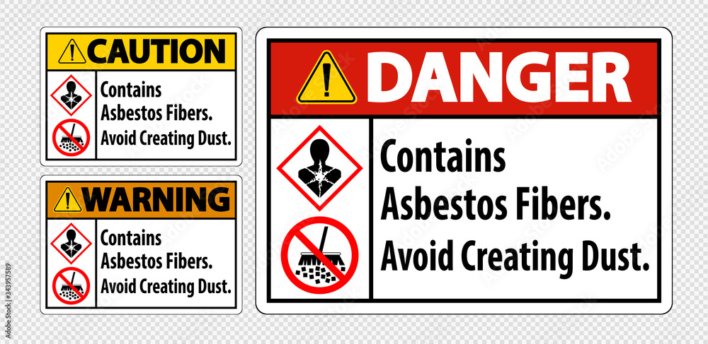  Label Contains Asbestos Fibers,Avoid Creating Dust