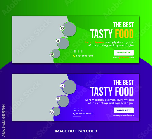 Food Facebook banner design Template . Modern promotional. travel, food ,cover Facebook and Editable advertising sale banner social media post design template