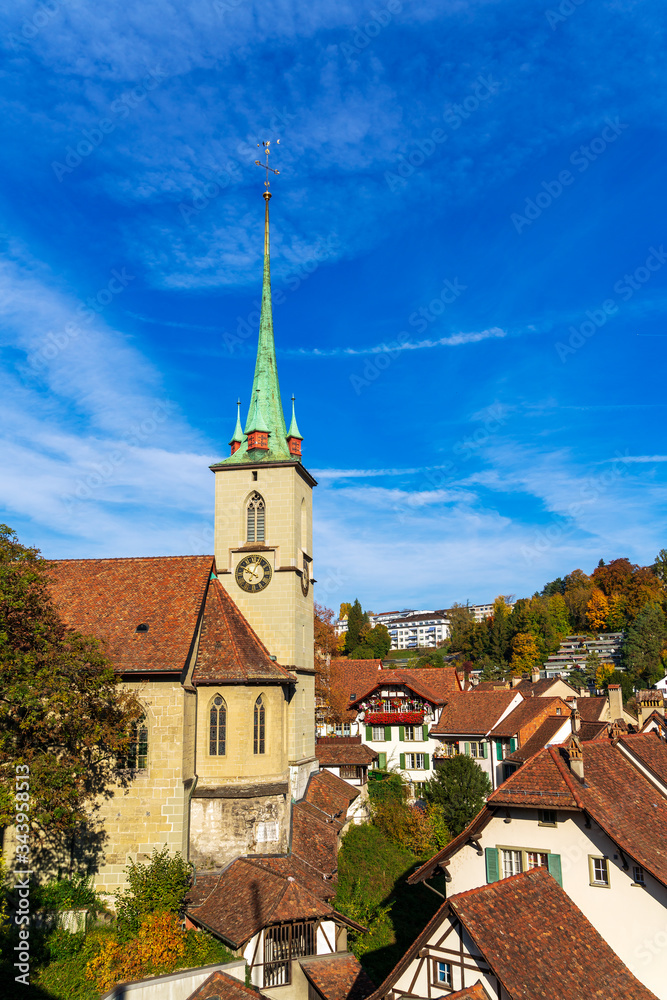 Nydegg Cathedral at sunset, Bern Nydegg Cathedral at sunset, Bern
