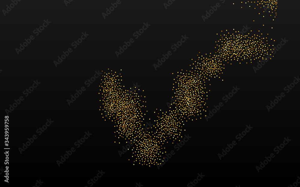 Yellow Round Glamour Black Background. Shiny Yellow Round Glamour Black Background. Shiny