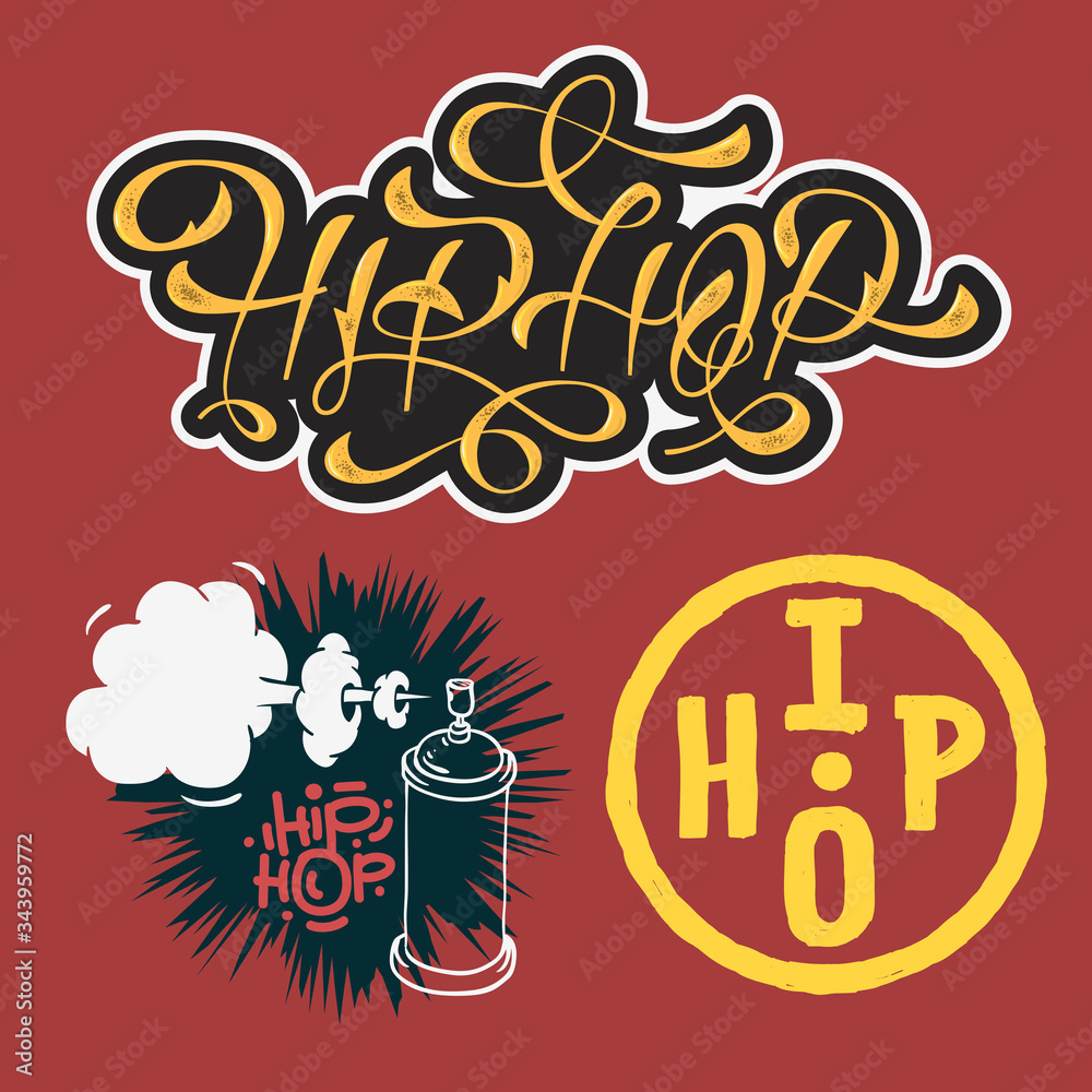 Hip Hop Rap Music Related Vector Illustrations Designs. Hip Hop Rap Music Related Vector Illustrations Designs.