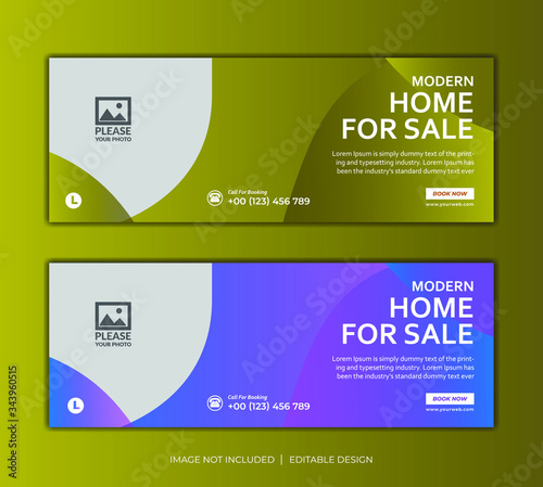 Set of Social Media banner Post design for Real estate social media post templates. real estate square editable banner template. Minimalist design.