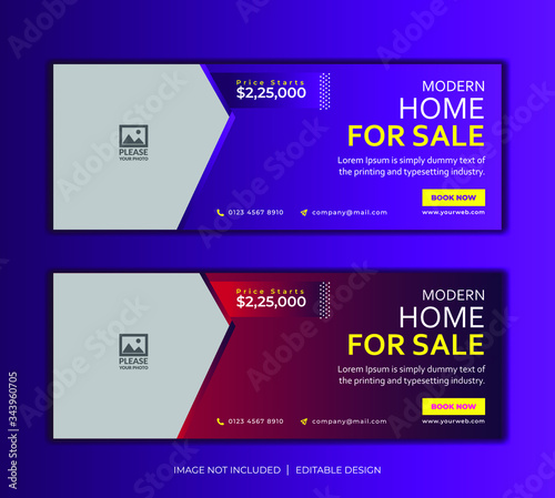 Set of Social Media banner Post design for Real estate social media post templates. real estate square editable banner template. Minimalist design.
