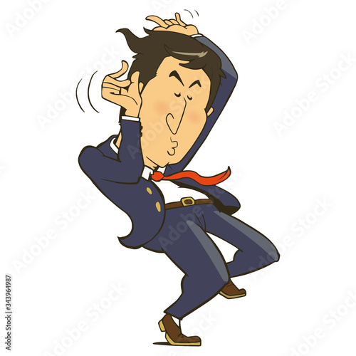 楽しそうに踊っているビジネスマン