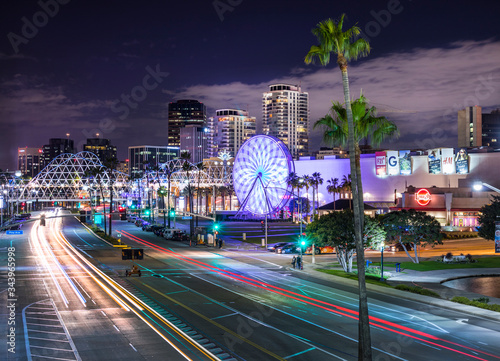 Long Beach Pike at night