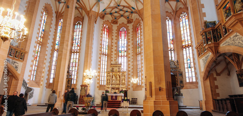 interior of church at Annaberg-Buchholz, Saxony