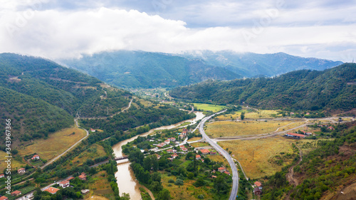 Landscape of mountain from sky. photo