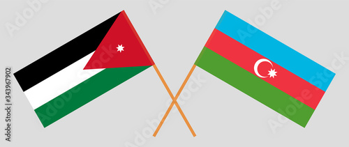 Crossed flags of Jordan and Azerbaijan