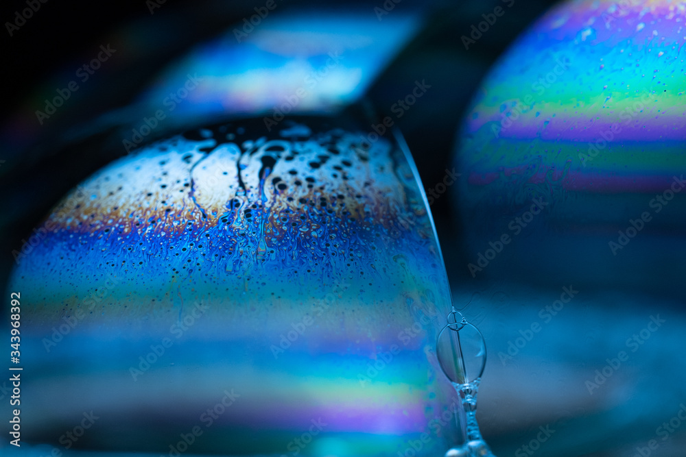 Beautiful colors on soap bubbles macro photography Beautiful colors on soap bubbles macro photography