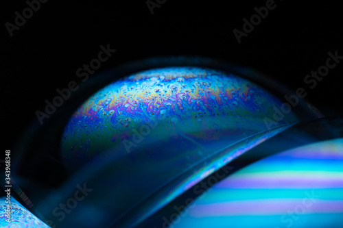 Beautiful colors on soap bubbles macro photography © kadi.production