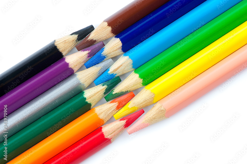 colored pencils isolated on white colored pencils isolated on white