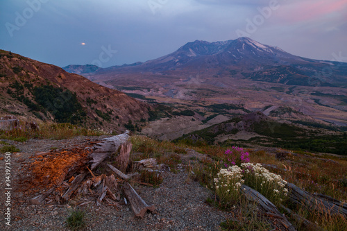 Mount Saint Helens at dusk from Loowit Viewpoint photo