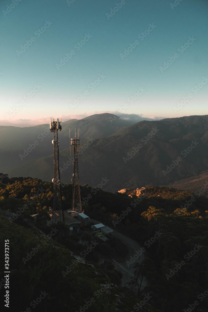 radio tower sunset 