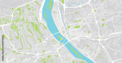Urban vector city map of Harrisburg, USA. Pennsylvania state capital photo