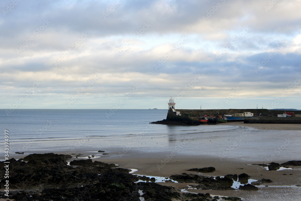 Low tide near the old lighthouse.Ireland.