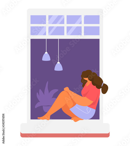 Neighbors people in window vector illustration. Cartoon active man woman or couple characters live in neighboring home apartments, building facade with windows. Flat residential house neighborhood set