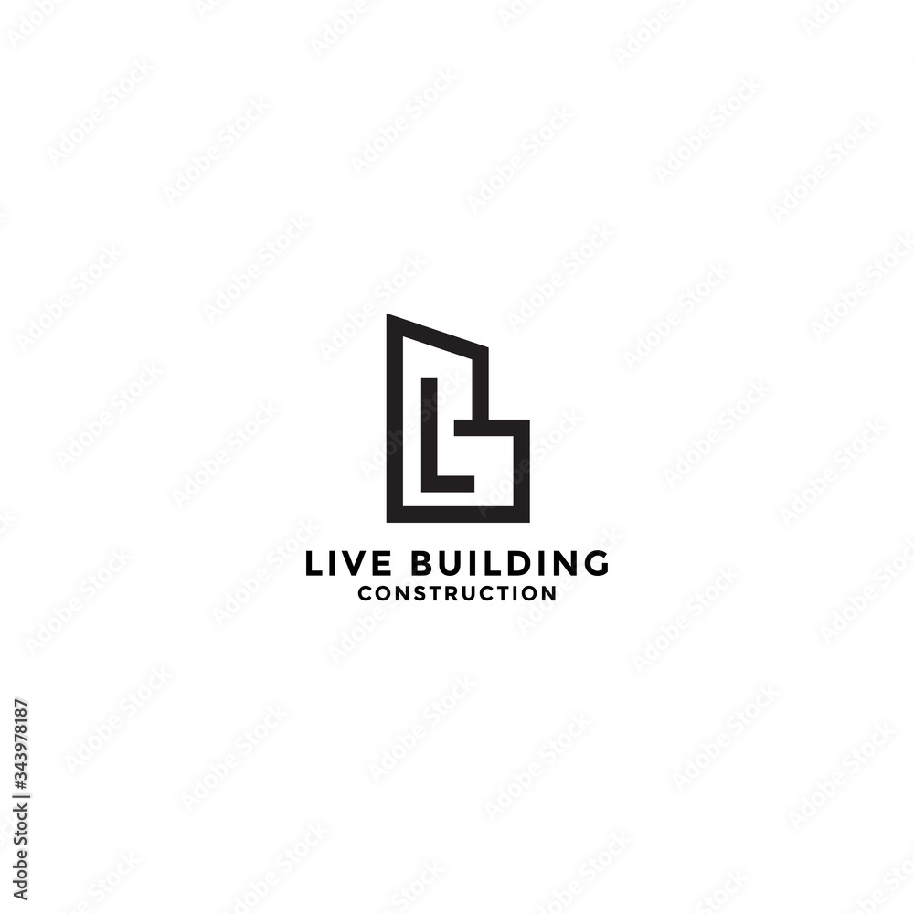 letter lb for building construction logo design template Stock Vector ...