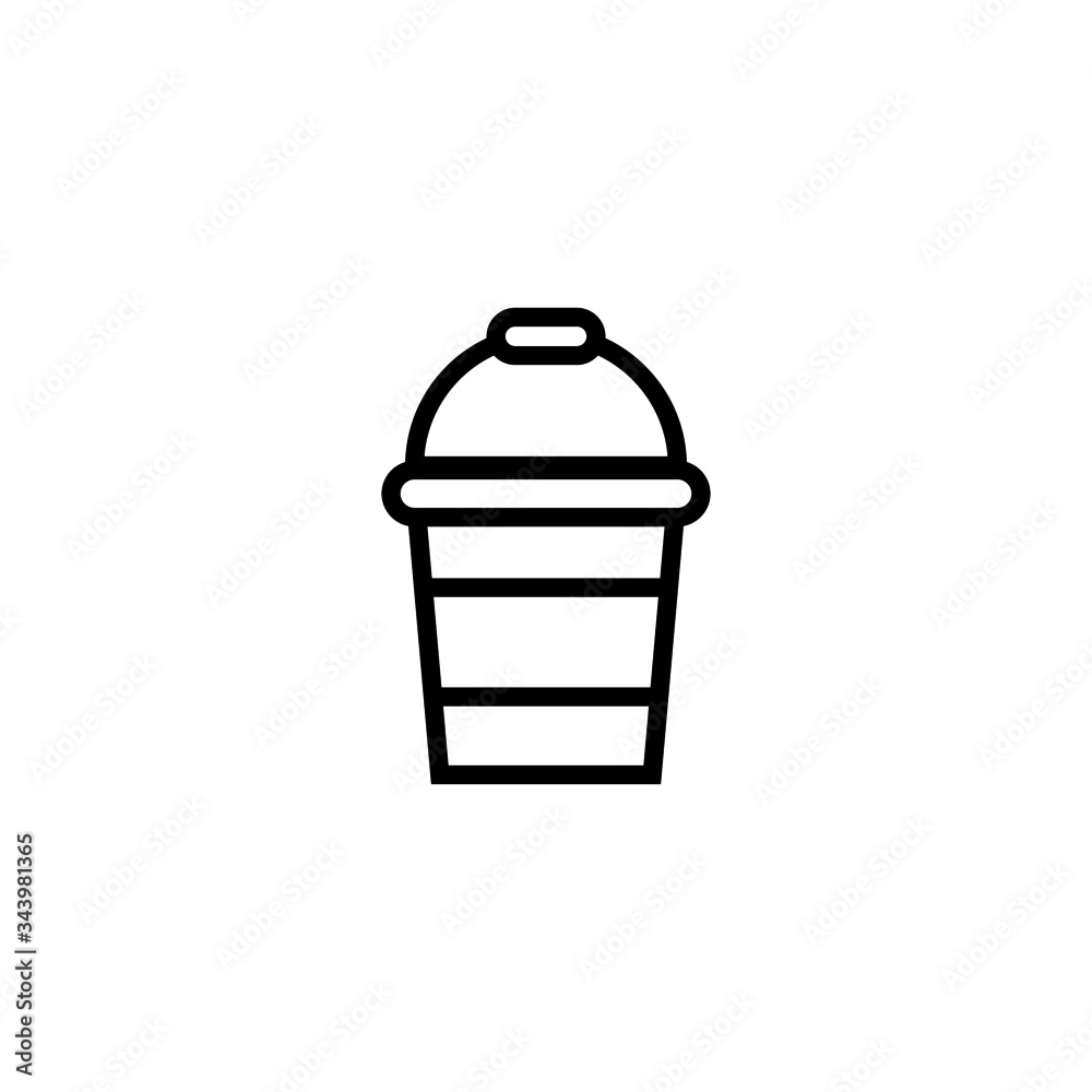 Cleaning bucket icon in linear, outline style isolated on white background Cleaning bucket icon in linear, outline style isolated on white background