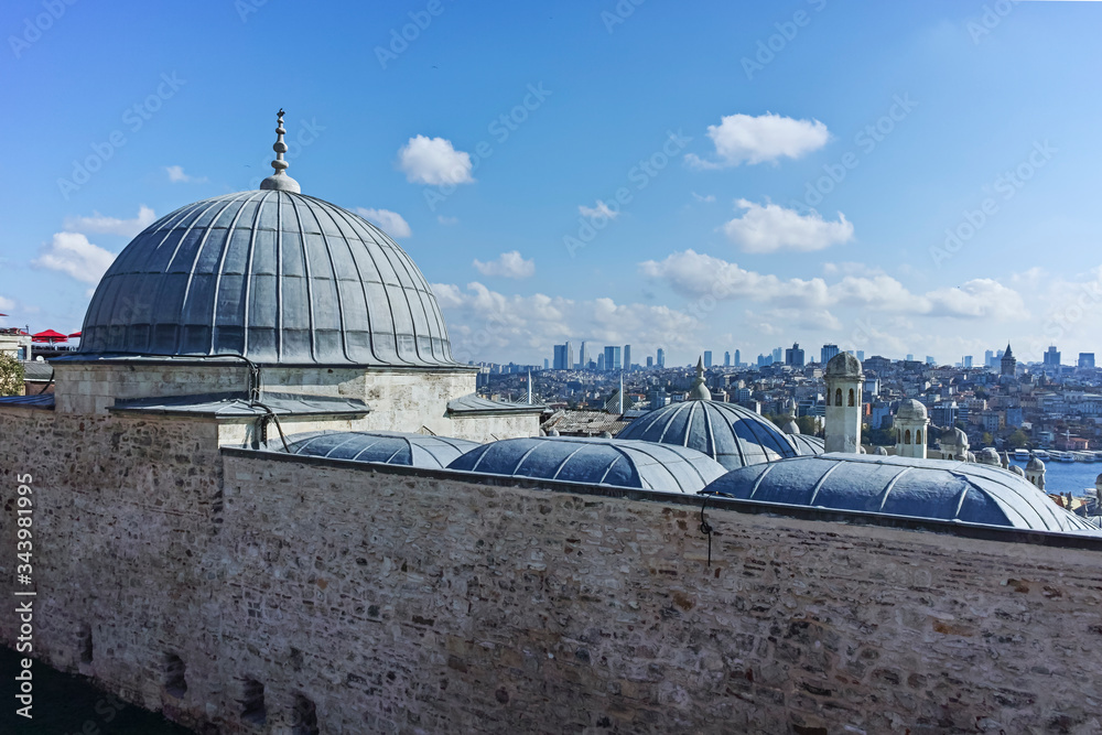 Panorama from Suleymaniye Mosque in city of Istanbul Panorama from Suleymaniye Mosque in city of Istanbul