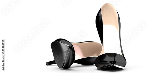 Black high heel shoes - 3D illustration photo