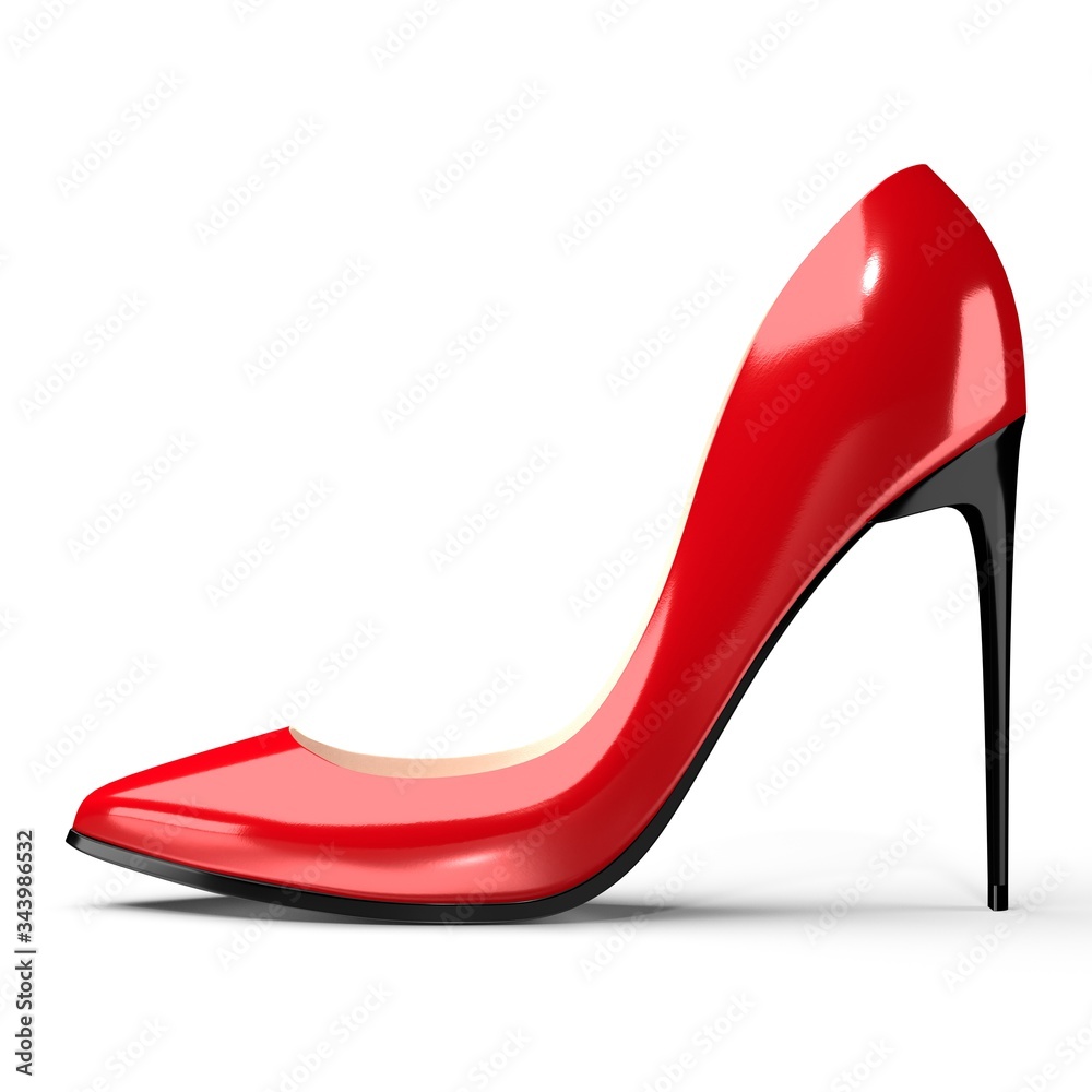 Red high heel shoe - 3D illustration Red high heel shoe - 3D illustration
