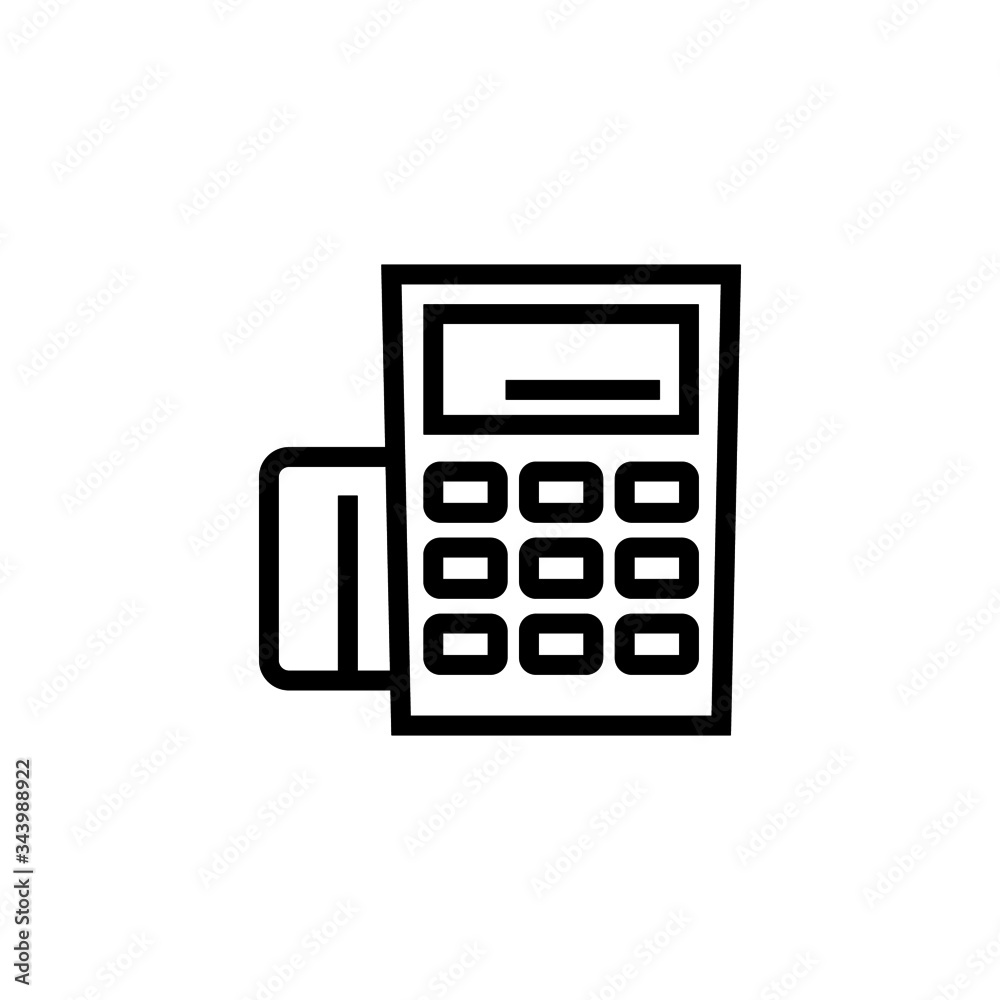 Pos terminal icon in linear, lineout icon style isolated on white background Pos terminal icon in linear, lineout icon style isolated on white background