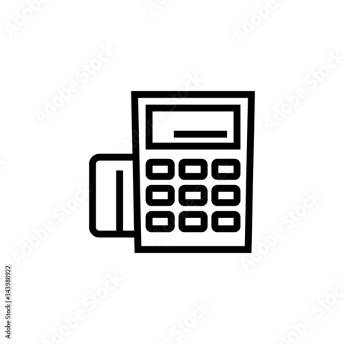 Pos terminal icon in linear, lineout icon style isolated on white background