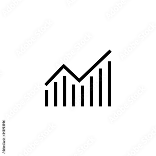 Forex icon  graph  in linear, lineout icon style isolated on white background