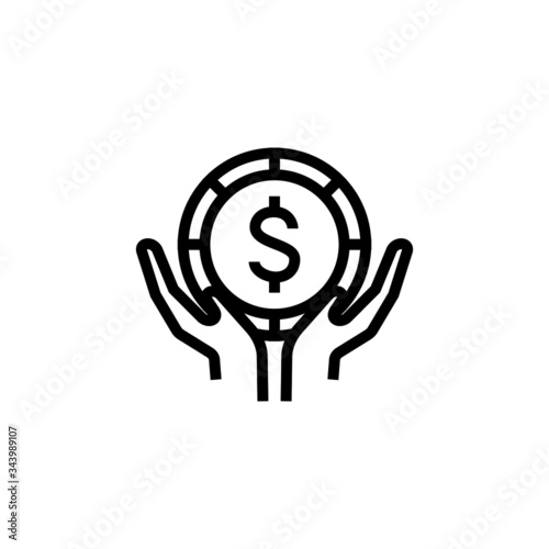 Mutual funds icon in linear, lineout icon style isolated on white background