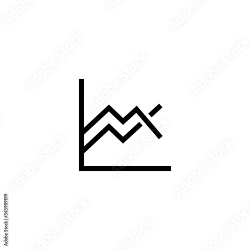 Stock symbol icon in linear, lineout icon style isolated on white background