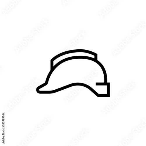 Safety icon symbol in linear, lineout icon style isolated on white background