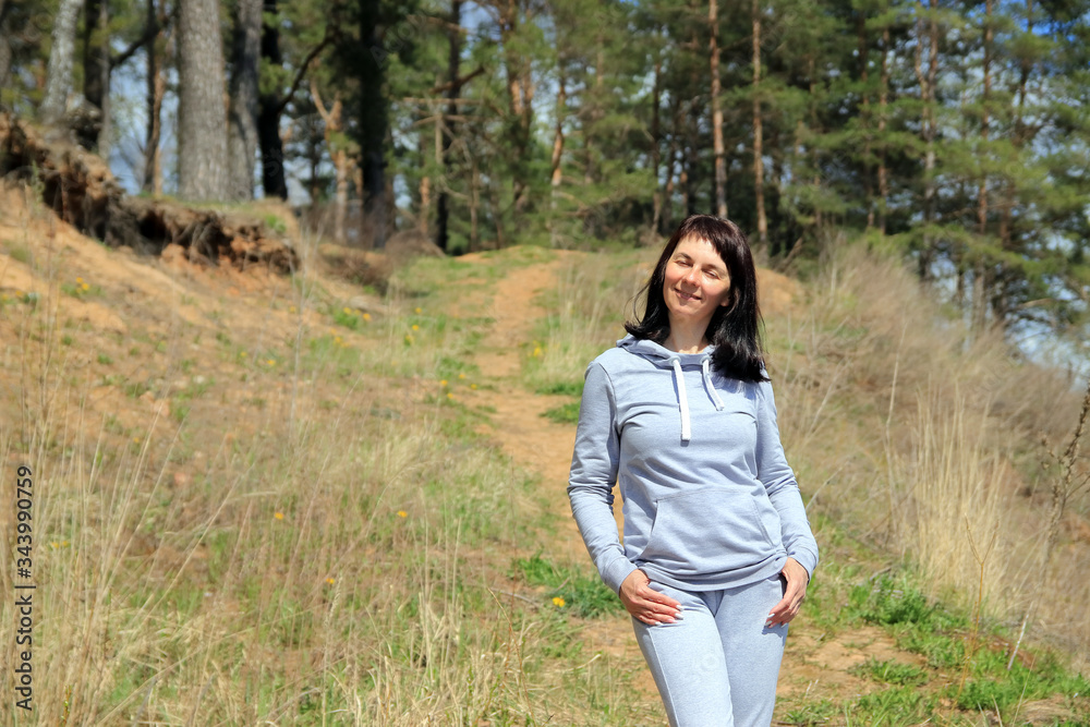athletic woman on a walk