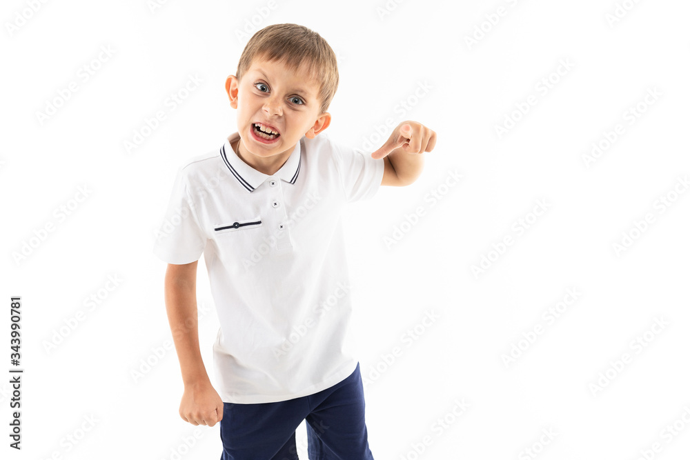 Young caucasian teenager screams isolated on white background Young caucasian teenager screams isolated on white background