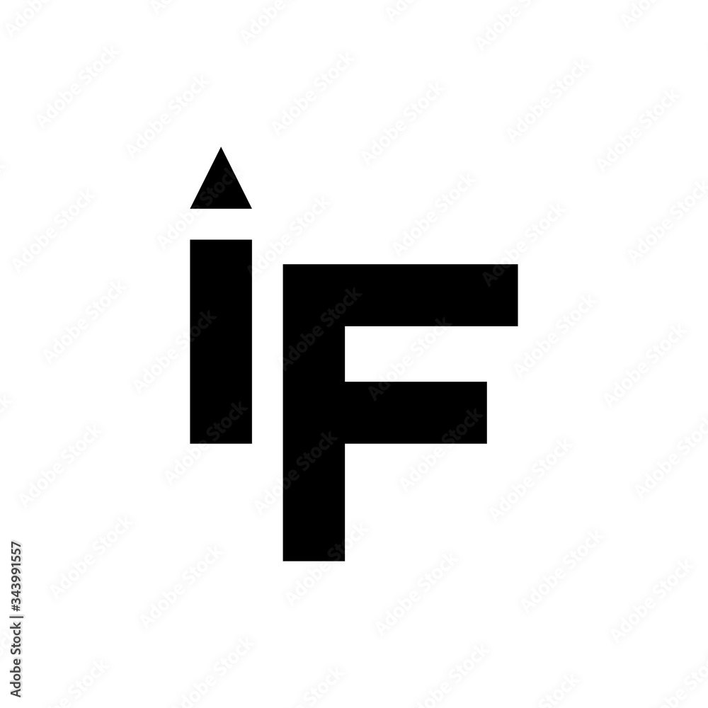 IF letter with up arrow logo design vector IF letter with up arrow logo design vector