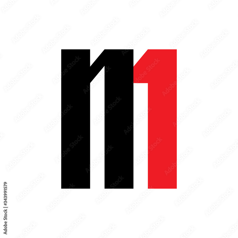 M1 logo, M letter with 1 number design vector M1 logo, M letter with 1 number design vector