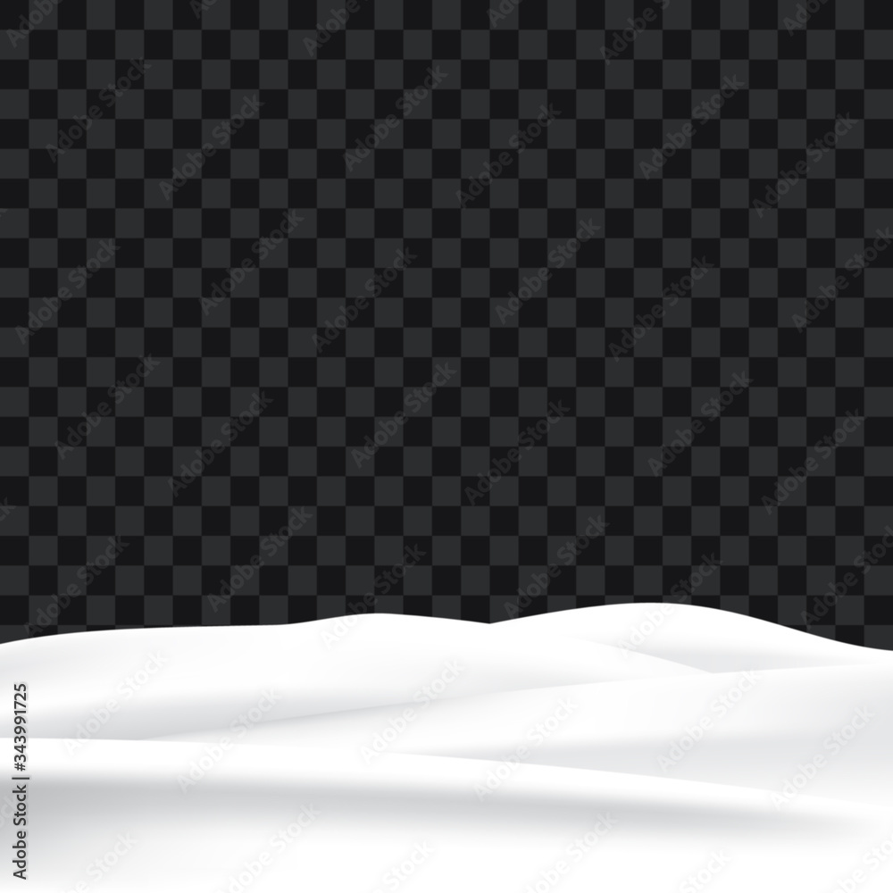 Plakat Winter snowy landscape isolated on transparent background, vector illustration.