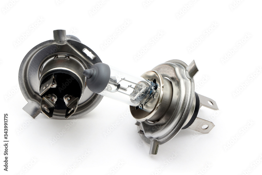 Halogen auto lamp, bulb isolated on a white background. Halogen headligths. Car lamp Halogen auto lamp, bulb isolated on a white background. Halogen headligths. Car lamp