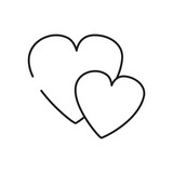 hearts icon, line style