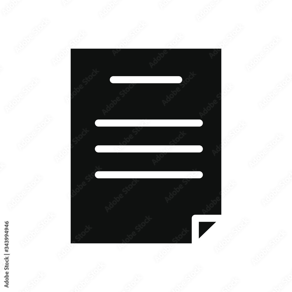 document icon, silhouette style document icon, silhouette style