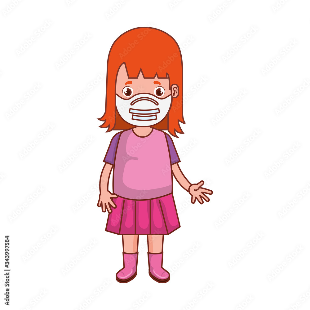 cute girl using face mask isolated icon vector illustration design cute girl using face mask isolated icon vector illustration design