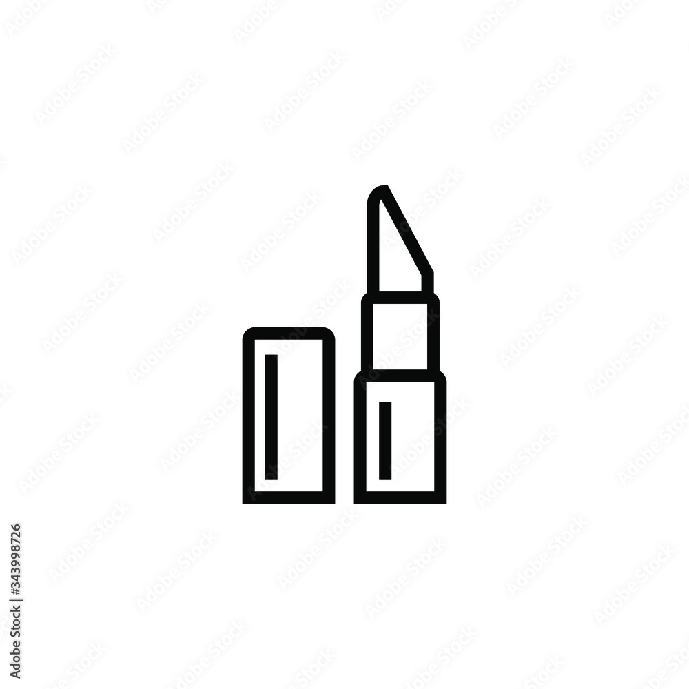 Lipstick vector icon in linear, outline style isolated on white background Lipstick vector icon in linear, outline style isolated on white background